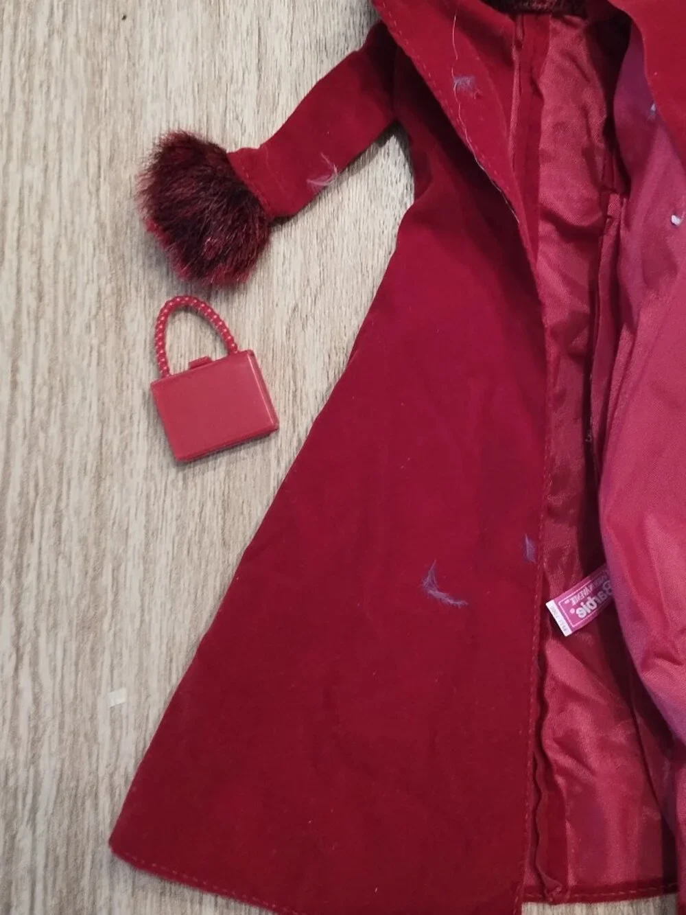 Barnie Long Red Coat and Purse